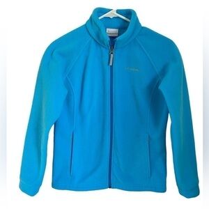 Columbia Full Zip Fleece Jacket Turquoise Youth Lg  (14-16)